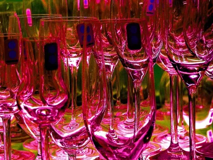 眼镜，香槟，玻璃，香槟，饮料