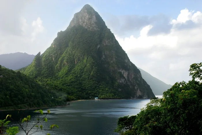 岩钉，加勒比海，火山，岩钉，景观