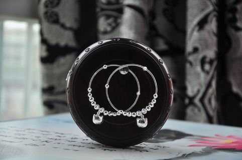 凯蒂猫，女孩，手链，反式，银色，时尚