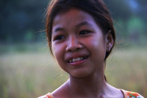 脸，女孩，老挝，肖像，年轻，女性，女子
