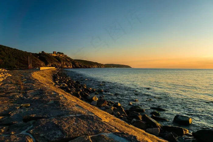 Abendstimmung，海岸，海，波罗的海，博恩霍尔姆