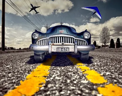 汽车，别克，老爷车，俄语，滑翔机，悬挂式滑翔机