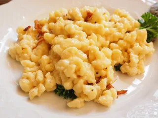 奶酪面，法院，吃，美味，Spätzle，奶酪