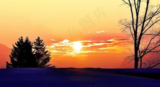 日出，Morgenstimmung，阳光，照明，景观