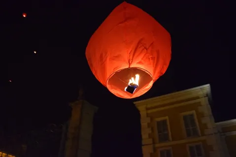 热气球,迷你蒙古人,火,夜,光 热气球,迷你蒙古人,火,夜,光