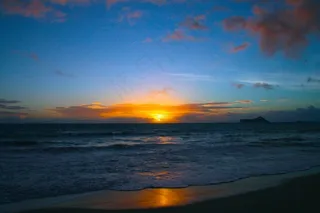 日出，夏威夷，海洋，海洋，海景，海滩