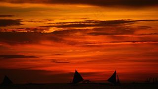 长滩岛，海，海滩，长滩岛海滩，船，发光