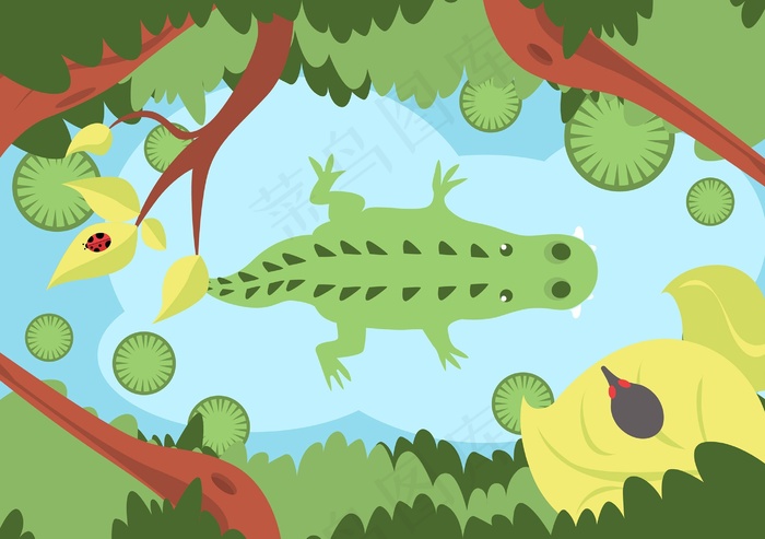 鳄鱼，里约热内卢，绿色