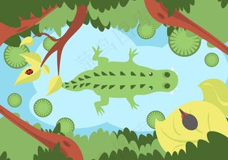 鳄鱼，里约热内卢，绿色