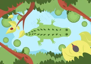 鳄鱼，里约热内卢，绿色