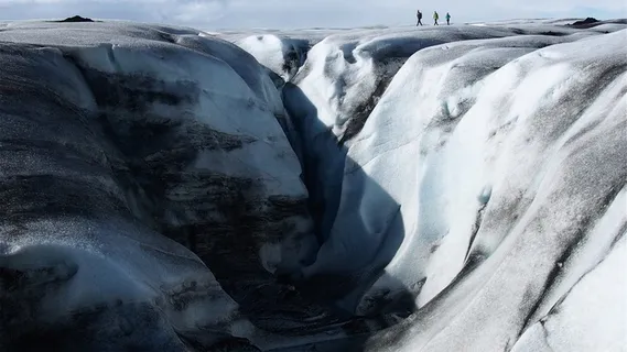 雪，峡谷，徒步旅行，人，徒步旅行，冬天，冷