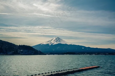 湖，富士山，日本，山，地理