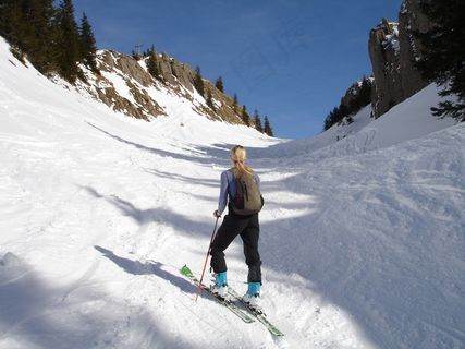 滑雪游览,Skitouren前身,雪槽,纳格尔福 滑雪游览,Skitouren前身,雪槽,纳格尔福