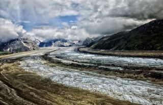 露丝冰川，阿拉斯加，雪，冰，山，天空，云