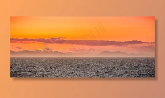 日落，海洋，海，云，自然，假期，天空，温暖