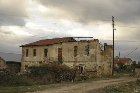 房子，废墟，老房子，离开家园，马其顿，风暴