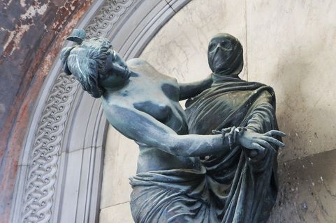 死亡，雕像，公墓，雕塑，石头，坟墓