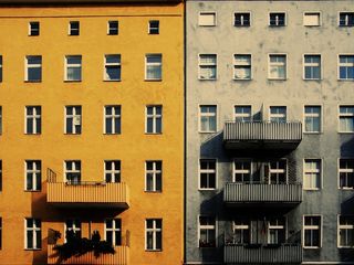 建筑物，对比，黄色，灰色，农村，混凝土