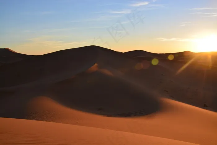 日落，沙漠，撒哈拉沙漠，Abendstimmung