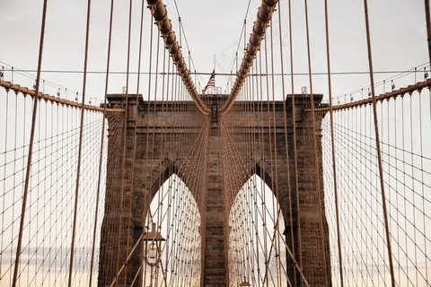 桥梁,贝雷桥,吊桥,建筑,架子工,曼哈顿大桥的视图