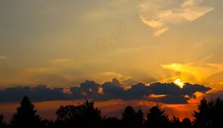 天空，余辉，傍晚的天空，云，Abendstimmung