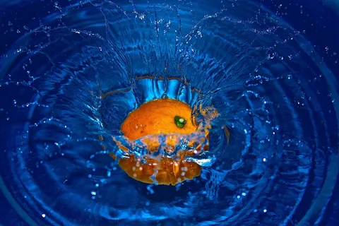 橙色,下降,水,水果,溅,溅 橙色,下降,水,水果,溅,溅