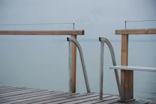 Web，栏杆，水，楼梯，湖泊，木板路，自然