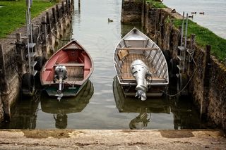 引导，摩托艇，水，端口，湖泊，锚地，码头