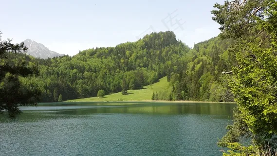 Alatsee,阿尔高,田园诗,水,仍,夏天,山 Alatsee,阿尔高,田园诗,水,仍,夏天,山