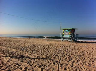 海滩，洛杉矶，威尼斯，水，波浪，跟踪，沙