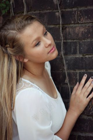 美女,头发,秀发,女孩,人物特写,倚着同轴的金发少女的画像