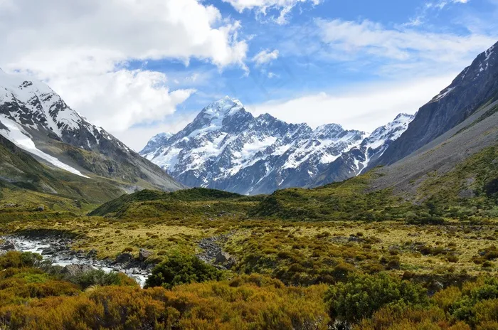 奥拉基，库克山，山，新西兰，高山，天空