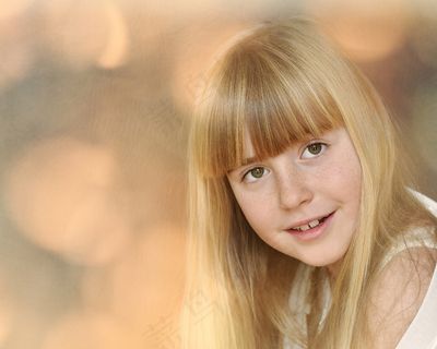 儿童，女孩，脸，金发，长长的头发，肖像