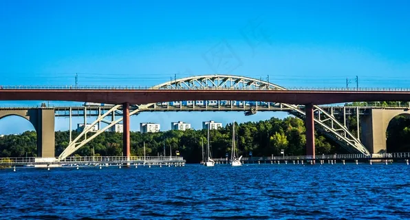 桥，河，水，蓝色，具有里程碑意义，架构