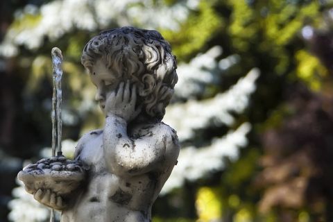 雕像，来源，花园，雕塑