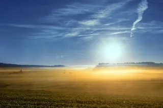 秋，日出，雾，景观，天空，太阳，心情