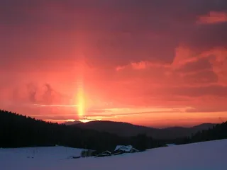 日落，景观，天空，红色，黄昏，阳光