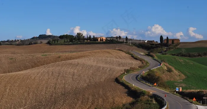Val D 'Arbia，锡耶纳，托斯卡纳，意大利，景观