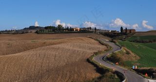 Val D 'Arbia，锡耶纳，托斯卡纳，意大利，景观