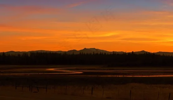 日落，美丽，风景，风景，山，湖