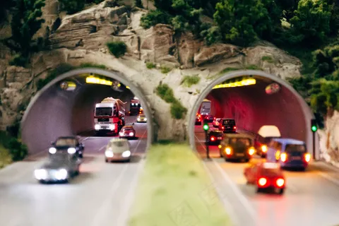 地下通道,轿车,隧道,公路隧道,街道,公路上的隧道视图