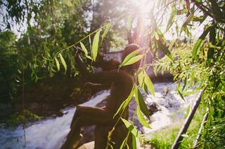 生态林,垂柳,绘画,自然公园,树,公园雕塑