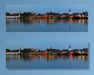 奥尔堡，海滨，城市，夜晚，城市景观