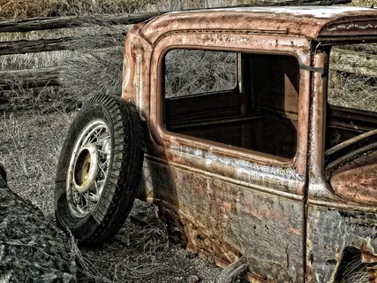 老，生锈，车，汽车，老爷车，酿酒