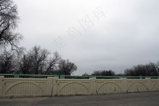 桥，绿色路轨，老，建筑，道路