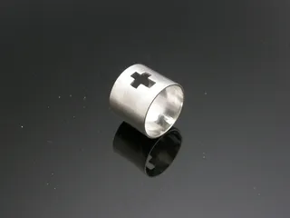 十字架，戒指，银戒指