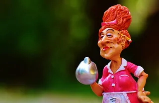 操作，女服务员，滑稽，图，控制，装饰