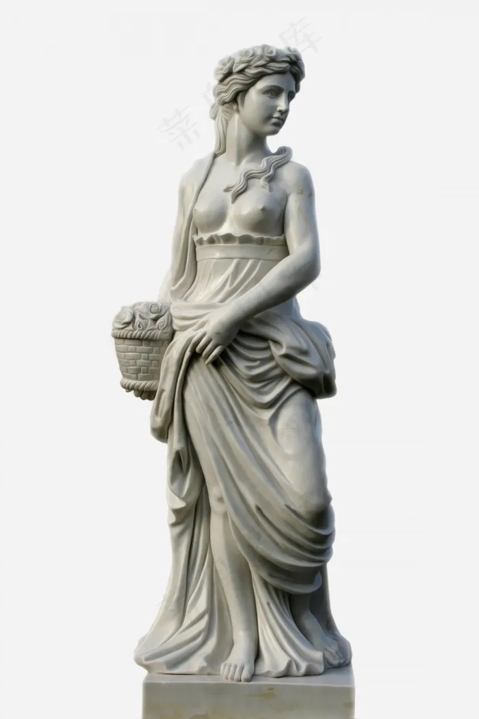 女性，罗马，雕像，孤立的背景，详细信息