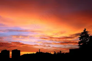 日落，黄昏，剪影，景观，天空，云