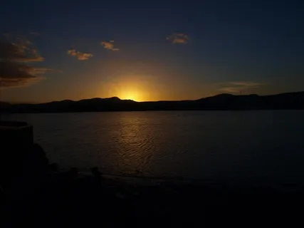 日落，海滩，海洋，日落，晚上，自然